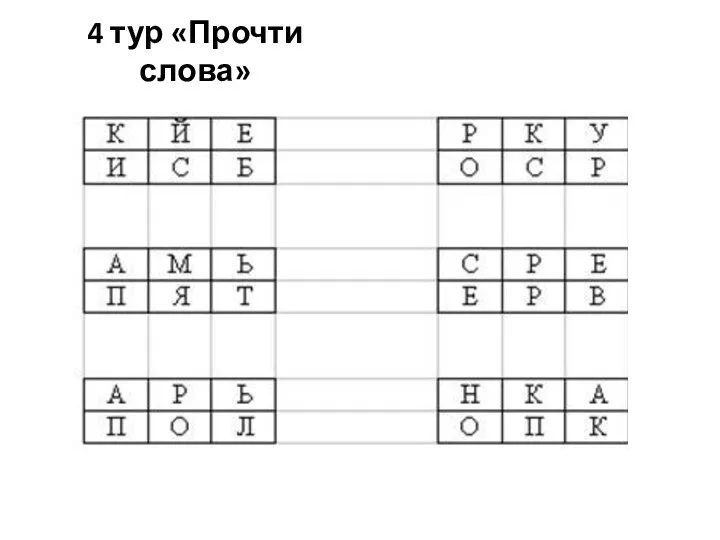 4 тур «Прочти слова»