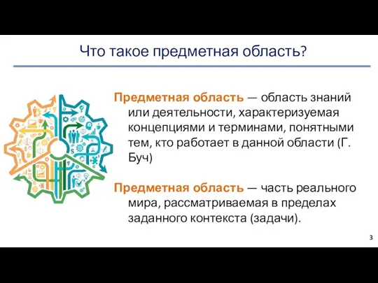 Что такое предметная область? Предметная область — область знаний или деятельности,