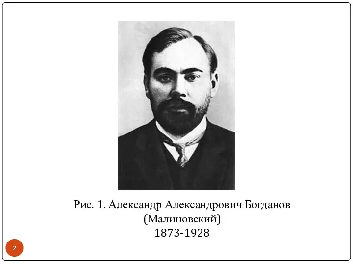 Рис. 1. Александр Александрович Богданов (Малиновский) 1873-1928