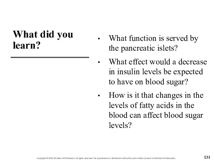 What did you learn? What function is served by the pancreatic