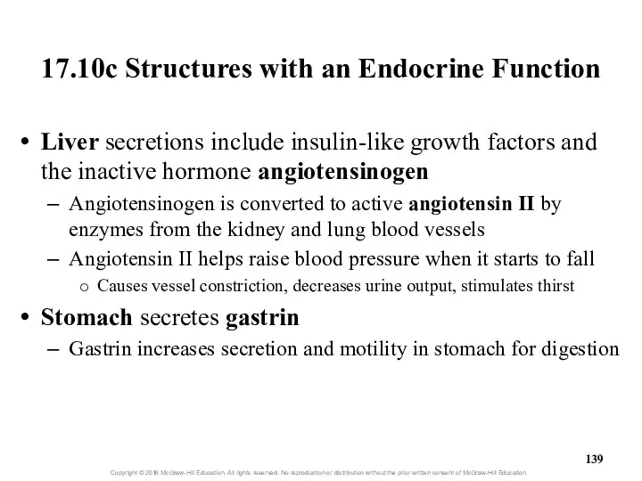 17.10c Structures with an Endocrine Function Liver secretions include insulin-like growth