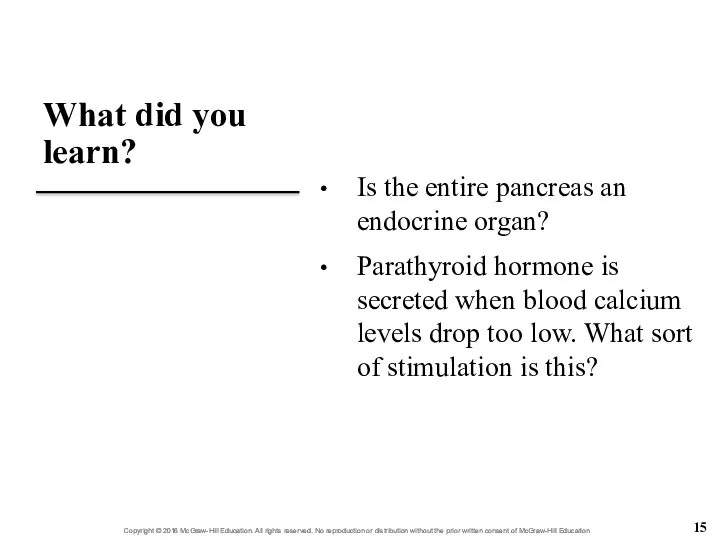 What did you learn? Is the entire pancreas an endocrine organ?