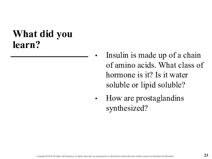 What did you learn? Insulin is made up of a chain