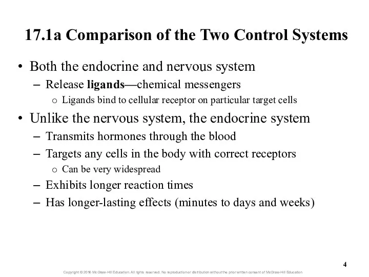 17.1a Comparison of the Two Control Systems Both the endocrine and