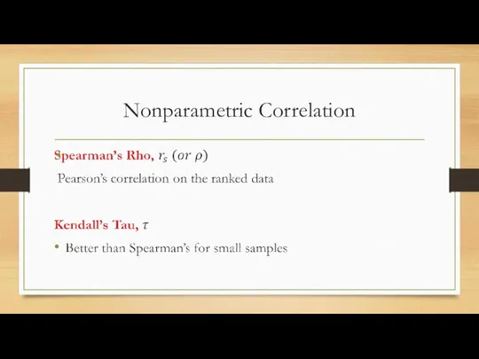 Nonparametric Correlation