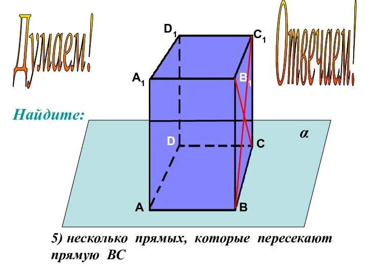 А А1 В В1 С С1 D D1 5) несколько прямых,