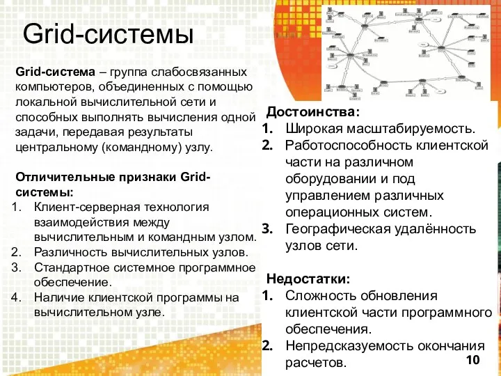 Grid-системы Grid-система – группа слабосвязанных компьютеров, объединенных с помощью локальной вычислительной