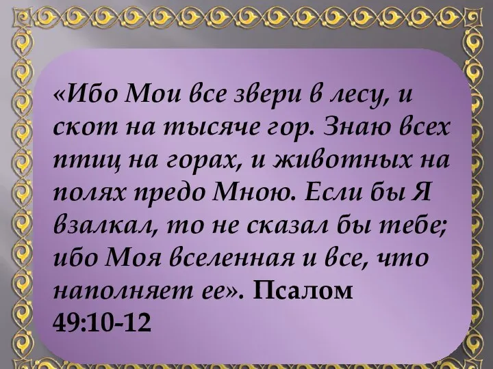 Бог настаивает на Своих правах. Бог не только создал все, Он