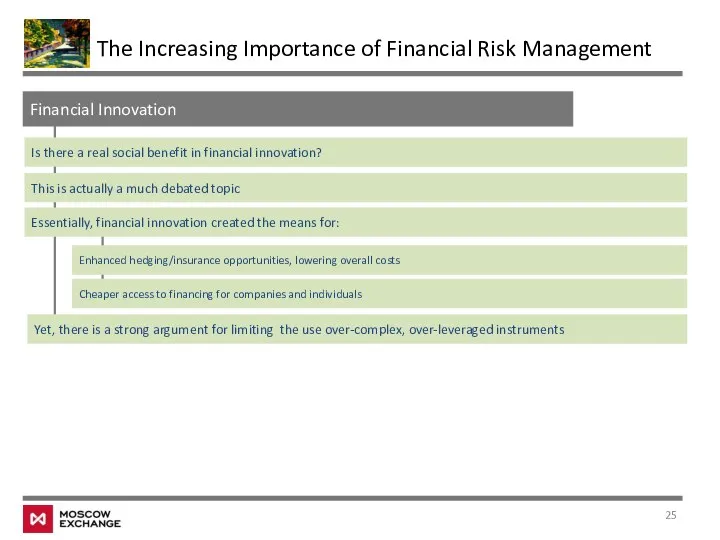 The Increasing Importance of Financial Risk Management Financial Innovation Is there