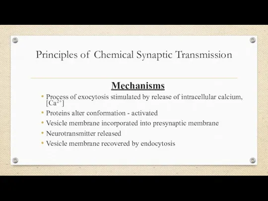 Mechanisms Process of exocytosis stimulated by release of intracellular calcium, [Ca2+]