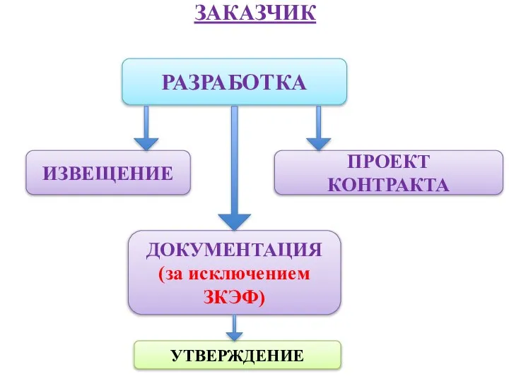 ЗАКАЗЧИК РАЗРАБОТКА ИЗВЕЩЕНИЕ ПРОЕКТ КОНТРАКТА ДОКУМЕНТАЦИЯ (за исключением ЗКЭФ) УТВЕРЖДЕНИЕ