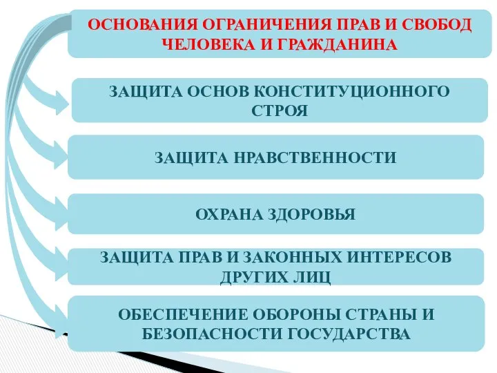 ОСНОВАНИЯ ОГРАНИЧЕНИЯ ПРАВ И СВОБОД ЧЕЛОВЕКА И ГРАЖДАНИНА ЗАЩИТА ОСНОВ КОНСТИТУЦИОННОГО