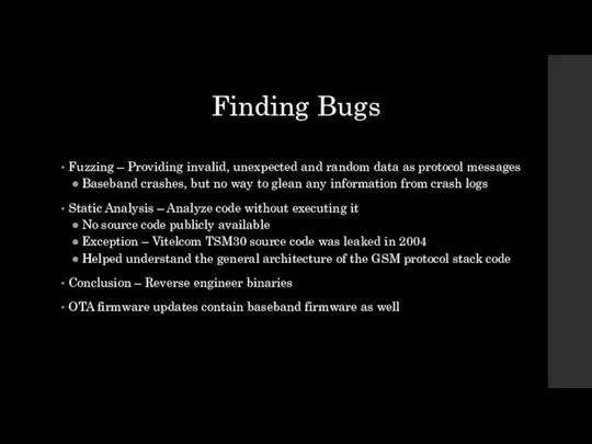 Finding Bugs Fuzzing – Providing invalid, unexpected and random data as