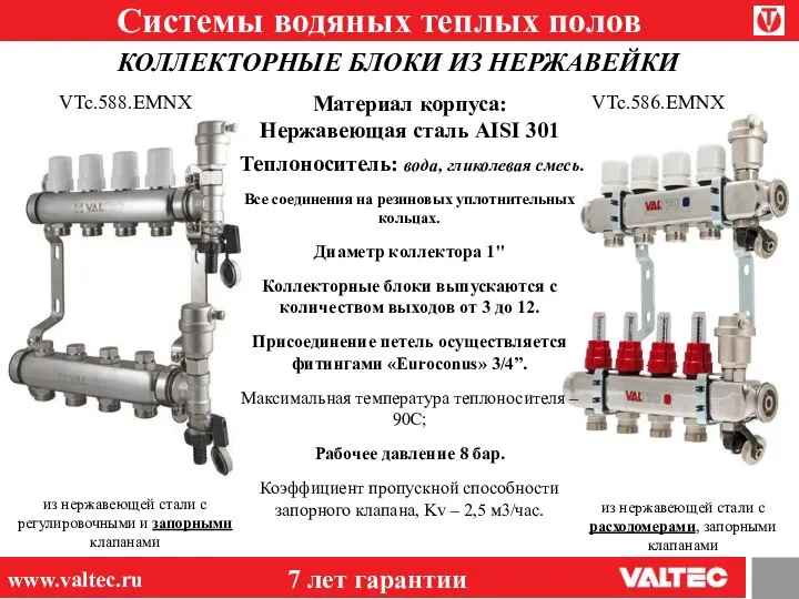 Системы водяных теплых полов КОЛЛЕКТОРНЫЕ БЛОКИ ИЗ НЕРЖАВЕЙКИ 7 лет гарантии