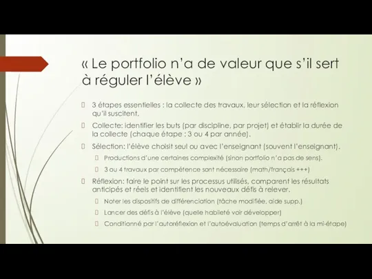 « Le portfolio n’a de valeur que s’il sert à réguler