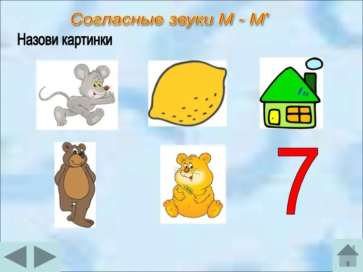 Согласные звуки М - М' Назови картинки 7