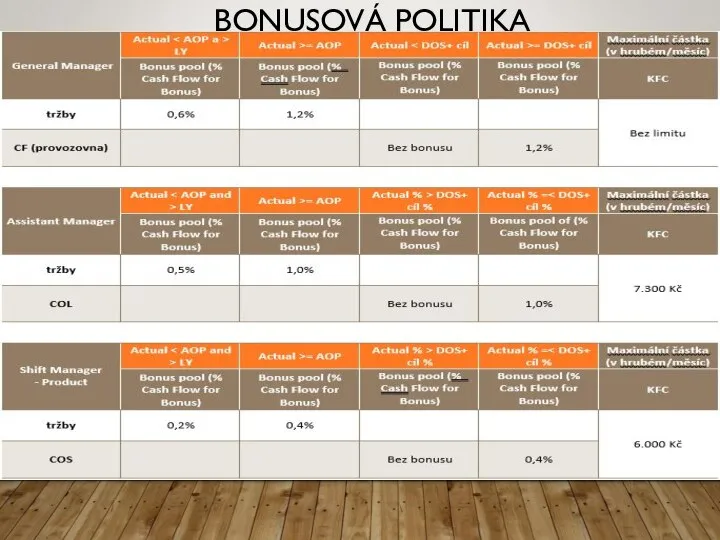 BONUSOVÁ POLITIKA