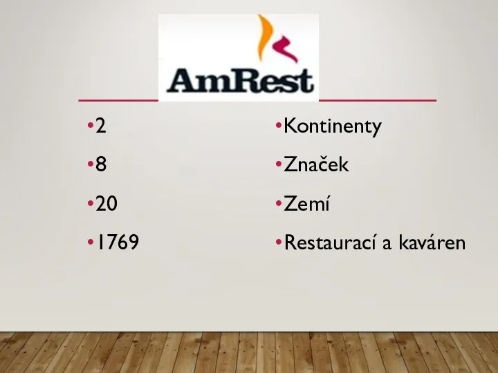 2 8 20 1769 Kontinenty Značek Zemí Restaurací a kaváren