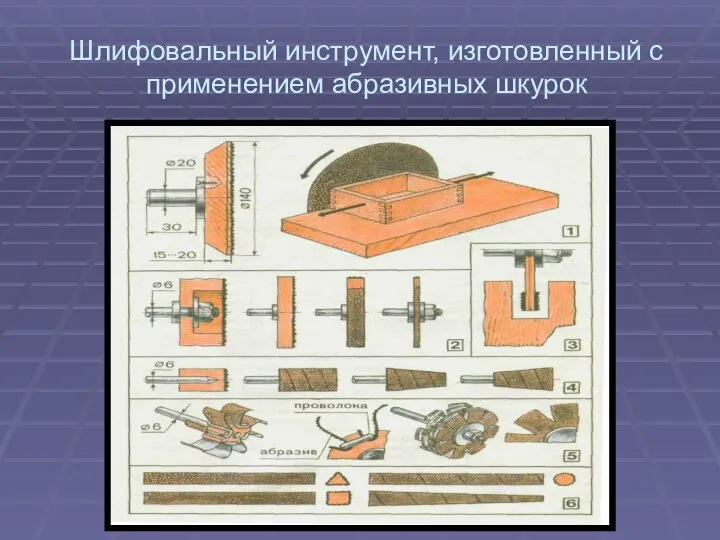 Шлифовальный инструмент, изготовленный с применением абразивных шкурок