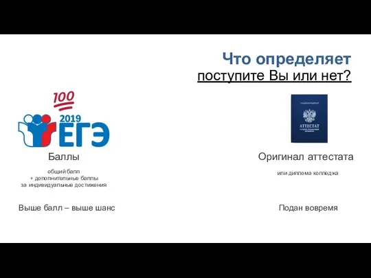 Что определяет поступите Вы или нет? Оригинал аттестата или диплома колледжа