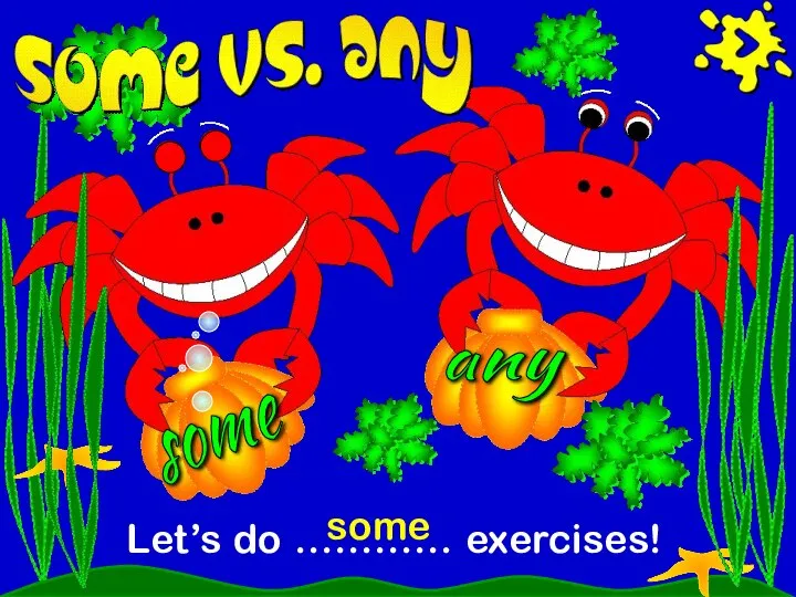 some any Let’s do ………… exercises! some