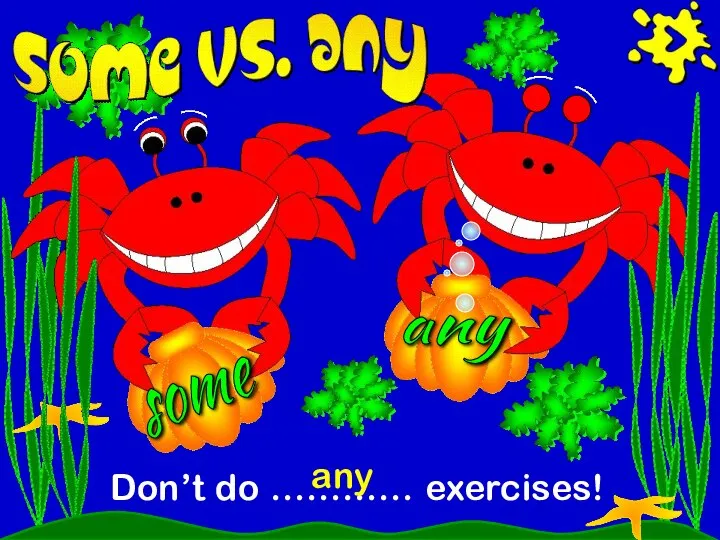 some any Don’t do ………… exercises! any