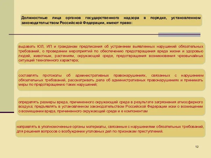 Должностные лица органов государственного надзора в порядке, установленном законодательством Российской Федерации,