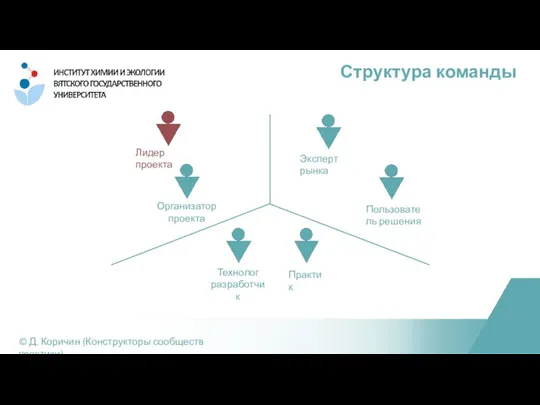 Структура команды © Д. Коричин (Конструкторы сообществ практики) Лидер проекта Эксперт