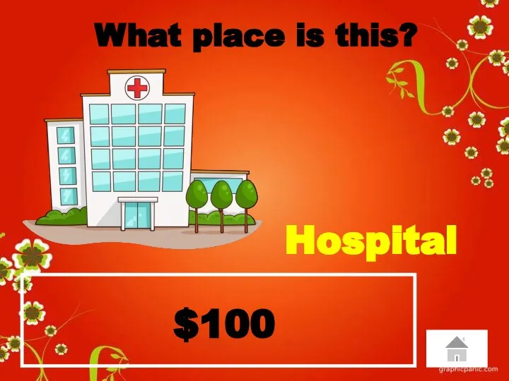 $100 What place is this? Hospital