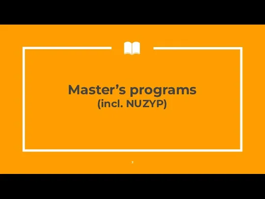 Master’s programs (incl. NUZYP)