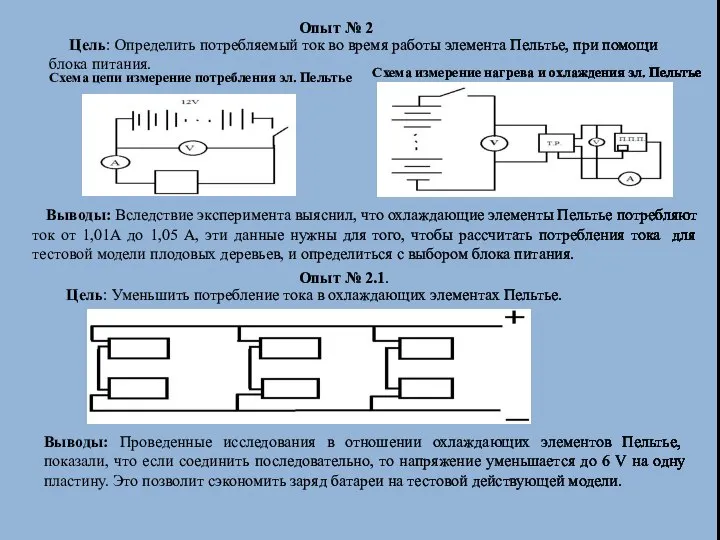 Опыт № 2 Цель: Определить потребляемый ток во время работы элемента