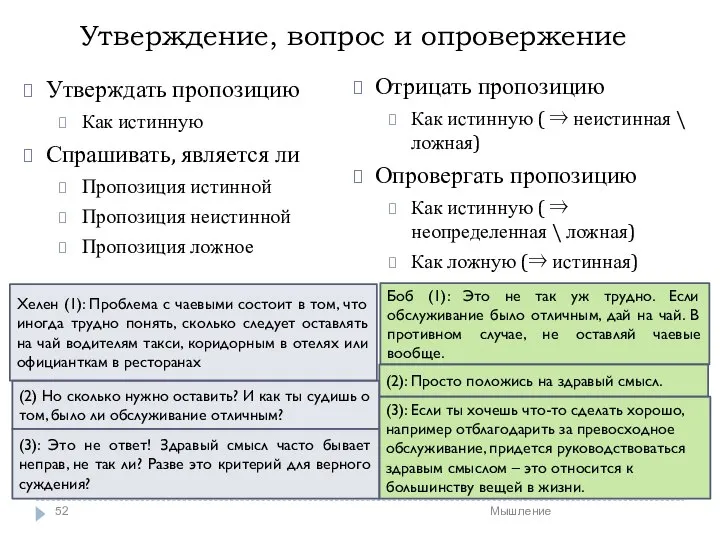 Мышление Хелен (1): Проблема с чаевыми состоит в том, что иногда