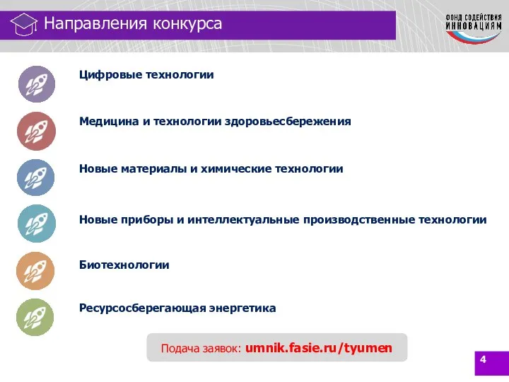 Направления конкурса Цифровые технологии Медицина и технологии здоровьесбережения Новые материалы и