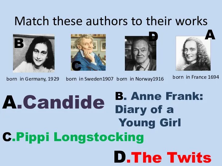 Match these authors to their works born in Germany, 1929 born