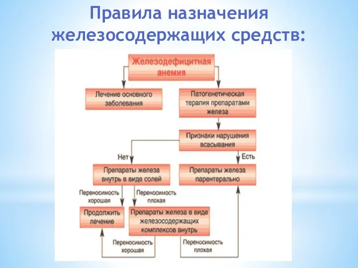 Правила назначения железосодержащих средств: