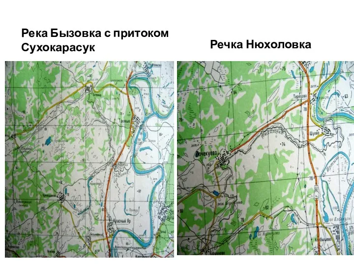 Река Бызовка с притоком Сухокарасук Речка Нюхоловка