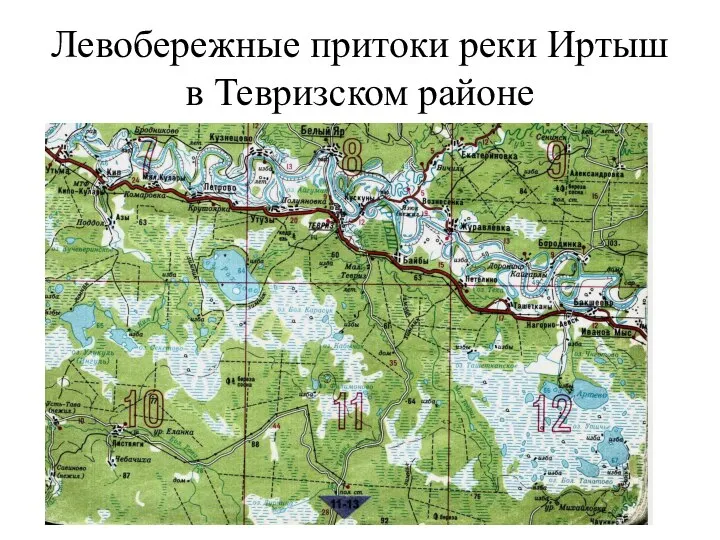 Левобережные притоки реки Иртыш в Тевризском районе