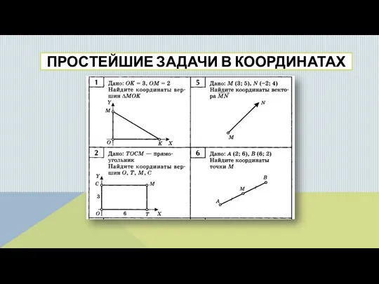 ПРОСТЕЙШИЕ ЗАДАЧИ В КООРДИНАТАХ