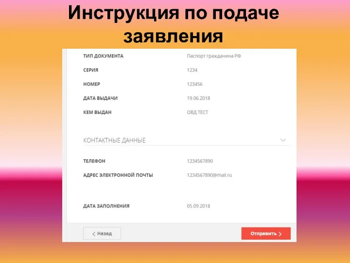 Инструкция по подаче заявления