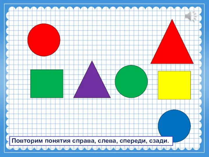 Повторим понятия справа, слева, спереди, сзади.