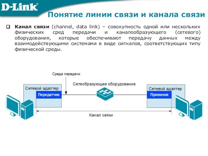 Канал связи (channel, data link) – совокупность одной или нескольких физических