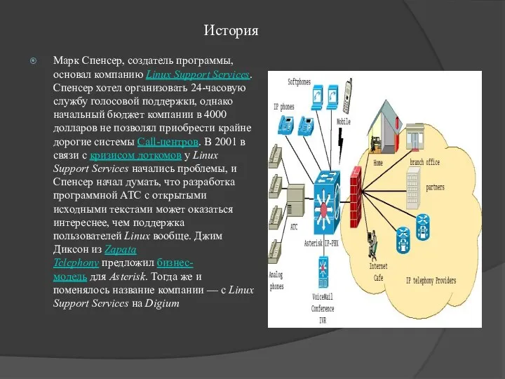 История Марк Спенсер, создатель программы, основал компанию Linux Support Services. Спенсер