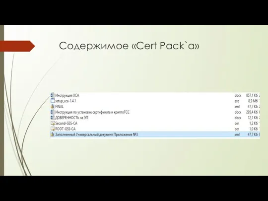 Содержимое «Cert Pack`a»