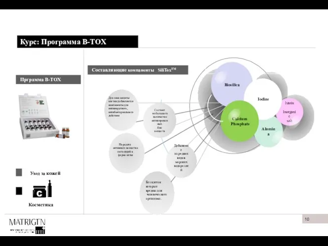 Курс: Программа B-TOX Составляющие компаненты SiliToxTM Прграмма B-TOX