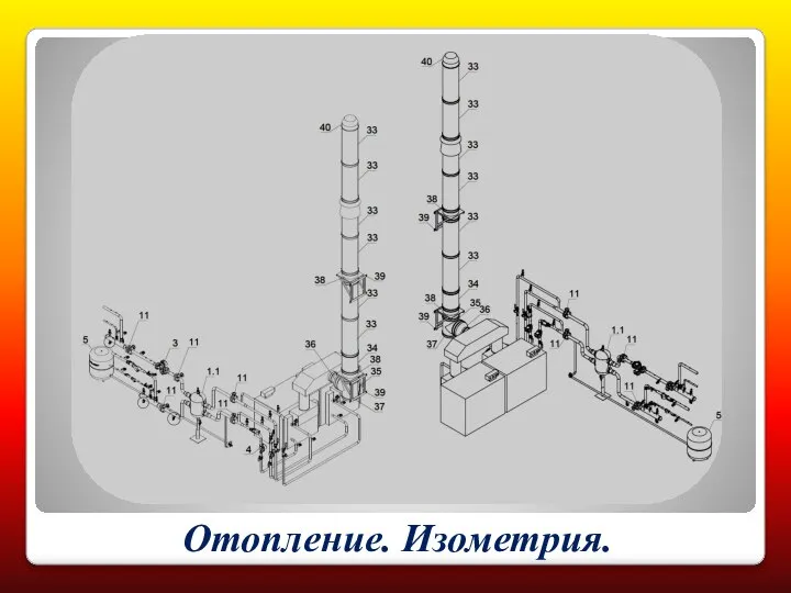 Отопление. Изометрия.