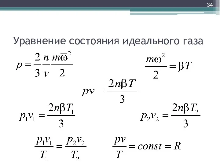 Уравнение состояния идеального газа