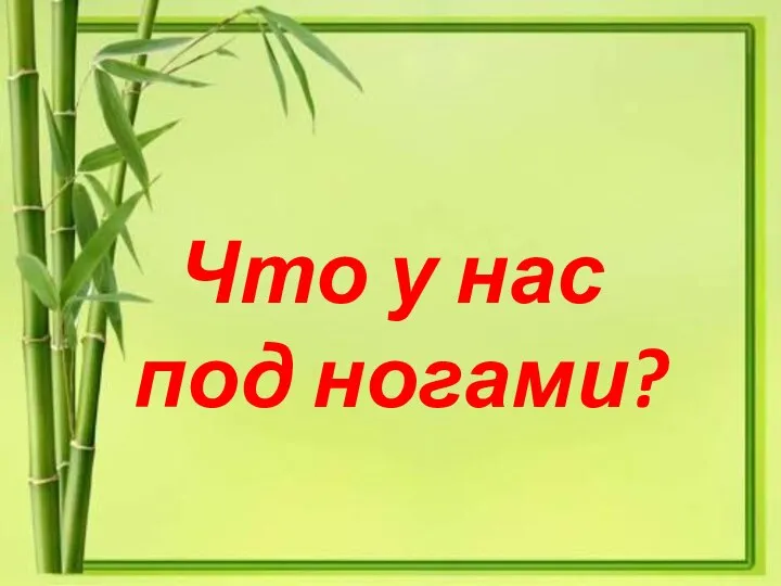 Что у нас под ногами?