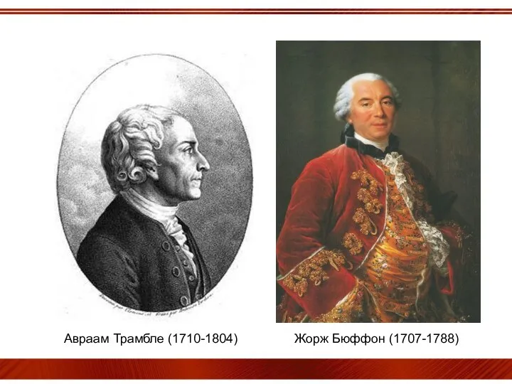 Авраам Трамбле (1710-1804) Жорж Бюффон (1707-1788)