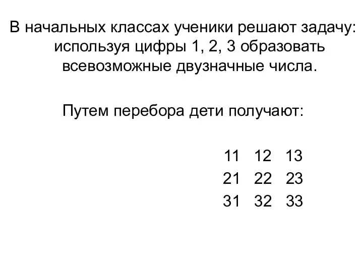 В начальных классах ученики решают задачу: используя цифры 1, 2, 3