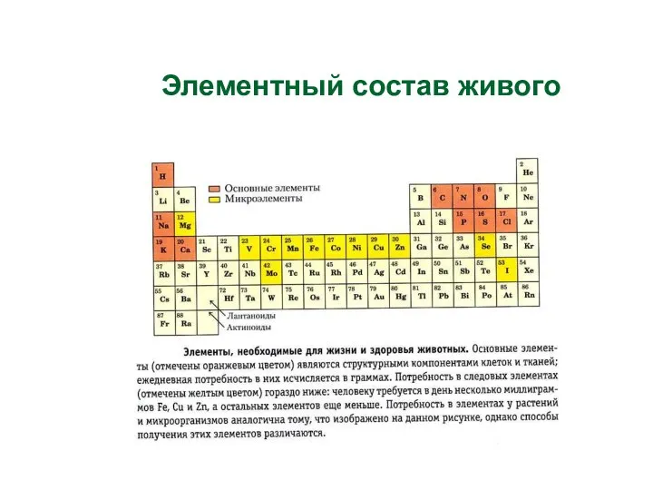 Элементный состав живого